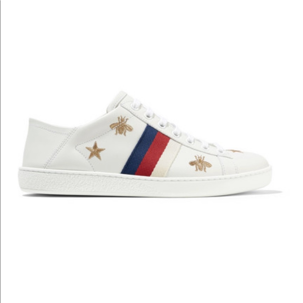 Gucci Ace Embroidered Leather 👟 Sneakers